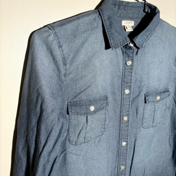 J. Crew Darted Chambray Button Down Top - Picture 3 of 7